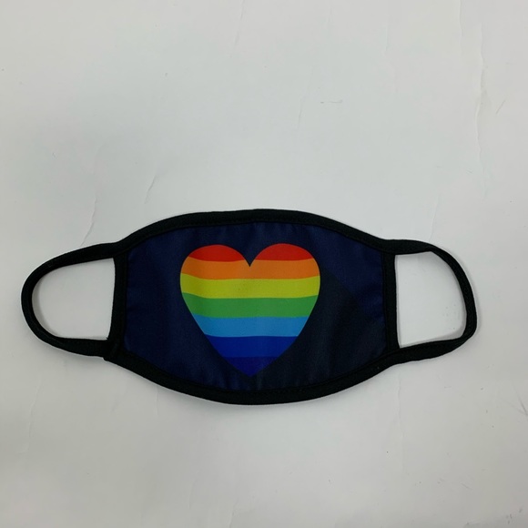 Rainbow Heart LGBT Pride Cloth Face Mask Covering - Picture 10 of 10